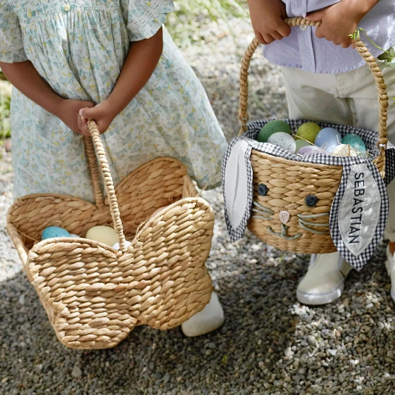 Actual photo — second view of the butterfly seagrass basket