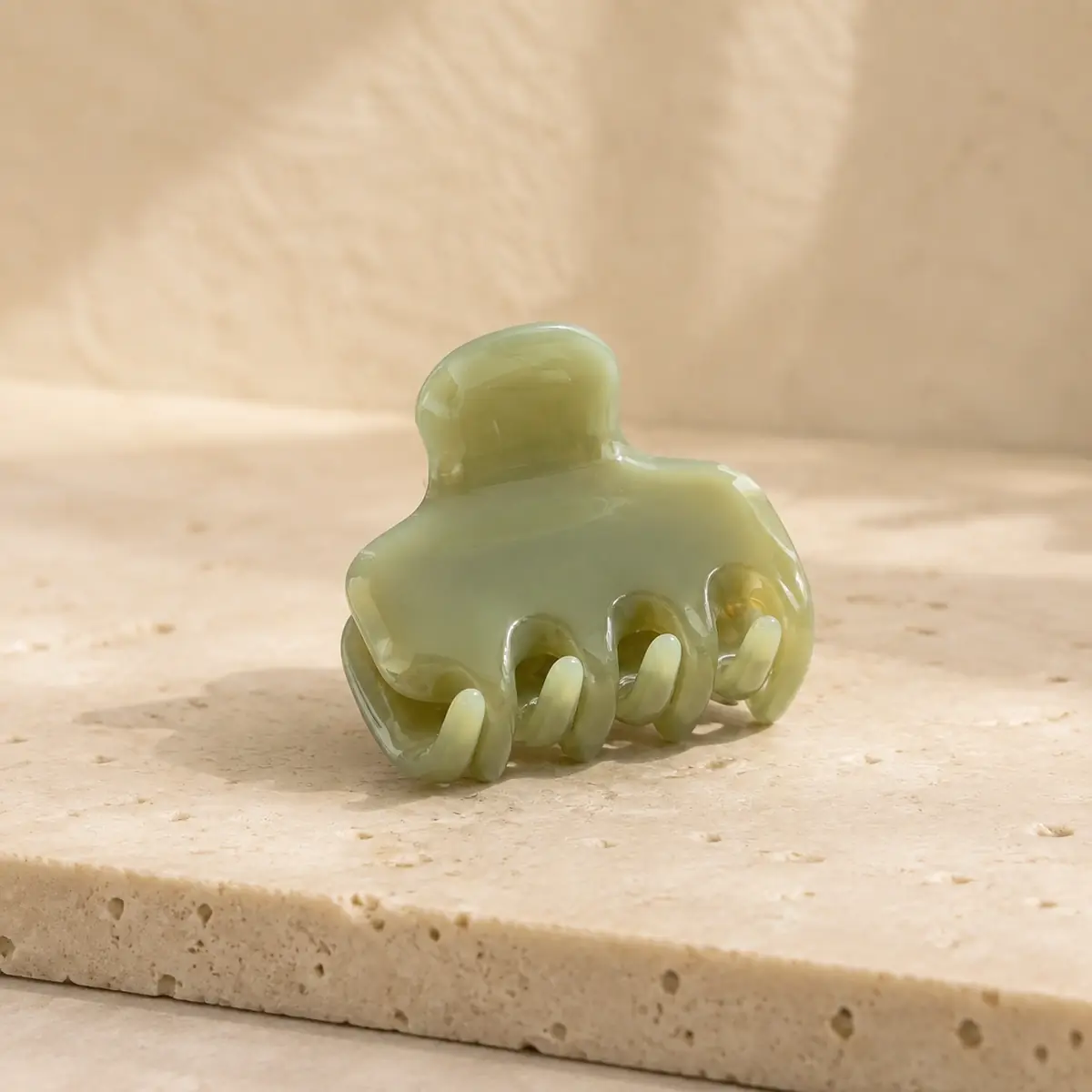 Sage Green acetate claw clip